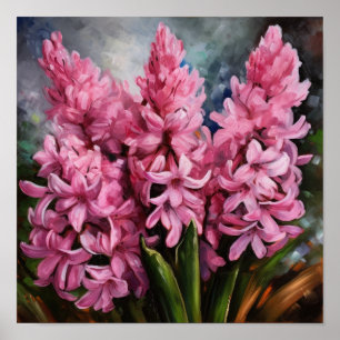 Pink Hyacinth Flower Art Imprimer Poster