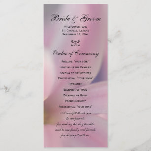 Pink Hyacinth Flowers Wedding Programme Programma