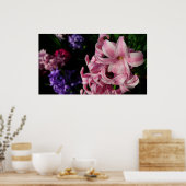 Pink Hyacinth Spring Floral Poster (Keuken)
