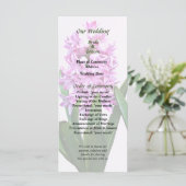 Pink Hyacinths Duo Wedding Program Programma (Staand voorkant)