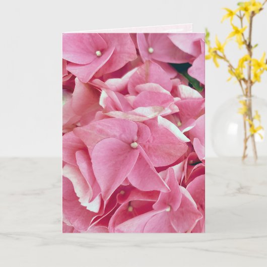 Pink Hydrangea Birthday Kaart (Gele Bloem)