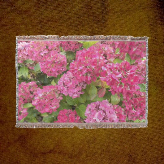 Pink Hydrangea Blooms Floral Deken