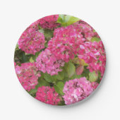 Pink Hydrangea Blooms Floral Papieren Bordje (Voorkant)