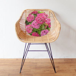 Pink Hydrangea Blooms Floral Rond Kussen