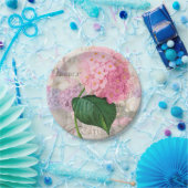 Pink Hydrangea Borden Papieren Bordje (Feest)