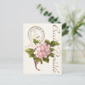 Pink Hydrangea Carte Postale Flower  Frans Briefkaart (Staand voorkant)