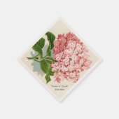Pink Hydrangea Custom Wedding Napkins Servetten (Hoek)