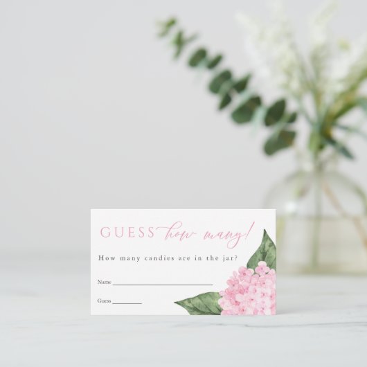 Pink Hydrangea Devine Combien De Carte De Jeu De D (Debout devant)