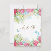 Pink Hydrangea Elegant Floral Wedding Invitation (Achterkant)