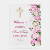 Pink Hydrangea First Communion Welcome (Recto)