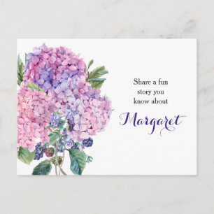 Pink Hydrangea Floral Blackberry Memory Story Kaar Briefkaart