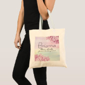 Pink Hydrangea Floral Team Bride Sac fourre-tout M (Devant (produit))