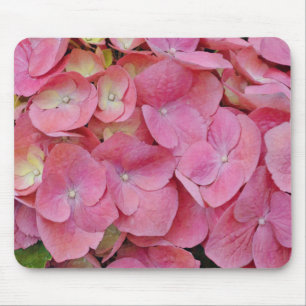 Pink Hydrangea Flowers Close Up Art Muismat