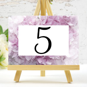 Pink Hydrangea Flowers Table Numbers Kaart