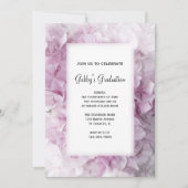 Pink Hydrangea Gradua Party Invitation Kaart (Voorkant)