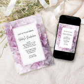 Pink Hydrangea Gradua Party Invitation Kaart