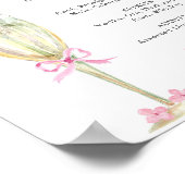 Pink Hydrangea in Gold Glass Bar Menu Poster (Hoek)