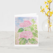 Pink hydrangea kaart (Gele Bloem)