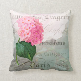 Pink Hydrangea Romantic French Accent Pillow Kussen