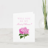 Pink Hydrangea sera-tu ma carte de femme d'honneur (Devant)