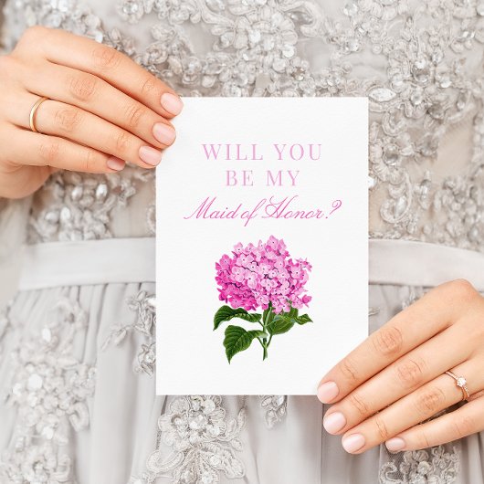 Pink Hydrangea sera-tu ma carte de femme d'honneur