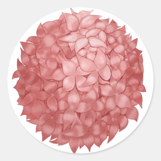 Pink Hydrangea Stikers Classic Round Sticker (Voorkant)