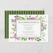 Pink Hydrangea Wedding Informatiekaartje (Voorkant / Achterkant)