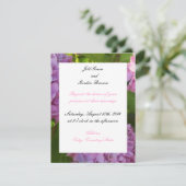 Pink Hydrangea Wedding Invitation Kaart (Staand voorkant)