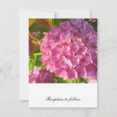 Pink Hydrangea Wedding Invitation Kaart (Achterkant)