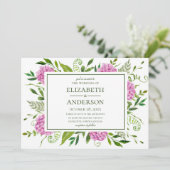 Pink Hydrangea Wedding Kaart (Staand voorkant)