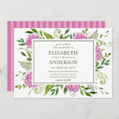 Pink Hydrangea Wedding Kaart (Voorkant / Achterkant)