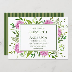 Pink Hydrangea Wedding Kaart