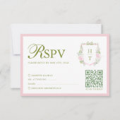 Pink Hydrangea Wedding RSVP Card (Devant)