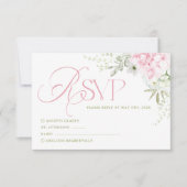Pink Hydrangea Wedding RSVP Card Kaartje (Voorkant)