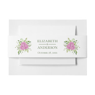 Pink Hydrangea Wedding Uitnodigingen Wikkel