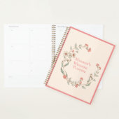 Pink Hydrangea Wreath Nom Vintage Mariage (Devant avec enveloppe)