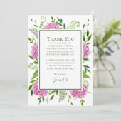 Pink Hydrangeas 50th Birthday  Bedankkaart (Staand voorkant)