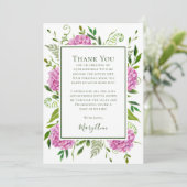 Pink Hydrangeas 65th Birthday Bedankkaart (Staand voorkant)