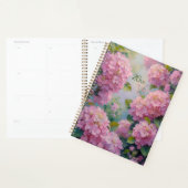 Pink Hydrangeas Floral Spiral-Bound Planner Spring (Devant avec enveloppe)