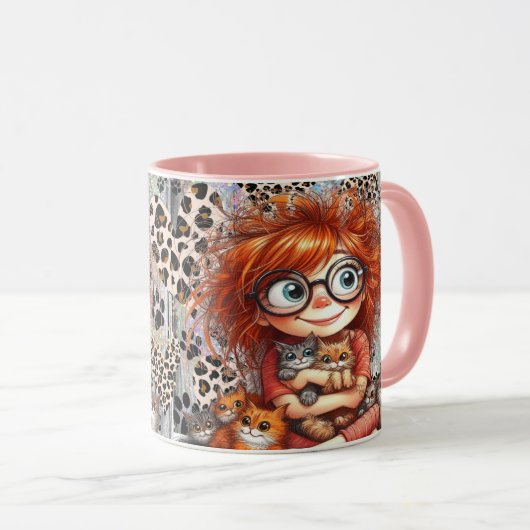 Pink I Love Cats  Mug (Devant droit)