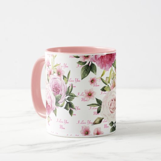 Pink I Love You Maman Mug (Devant gauche)