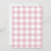 Pink Ice Cream Bow Gingham Bridal Shower Kaart (Achterkant)