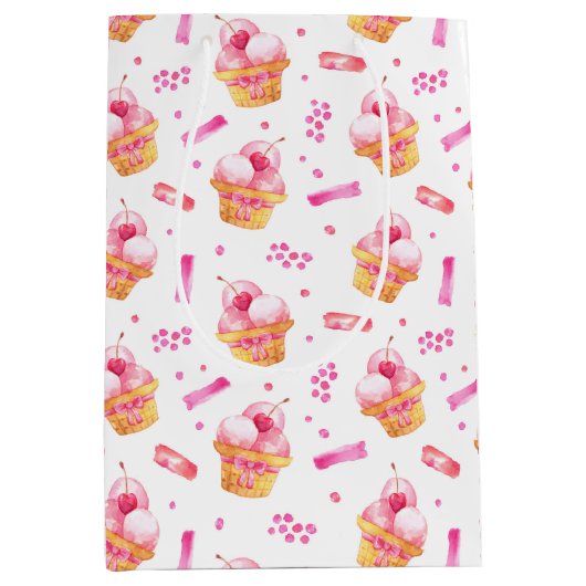 Pink Ice Cream Sundar Cadeau sac (Devant)