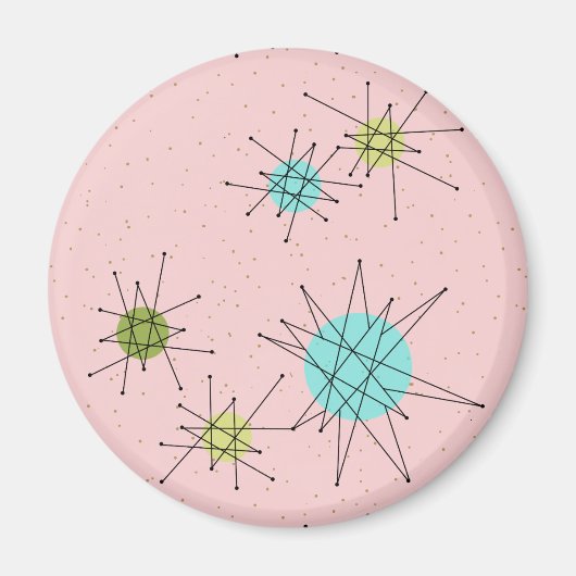 Pink Iconic Atomic Starbursts Magnet (Devant)