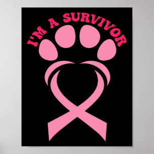 Pink Ik ben een overlevende van borstkanker bewust Poster