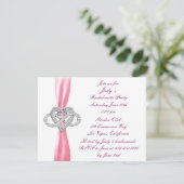 Pink Infinity Heart Bachelorette Party Invitation (Debout devant)