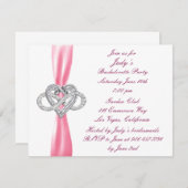 Pink Infinity Heart Bachelorette Party Invitation (Devant / Derrière)