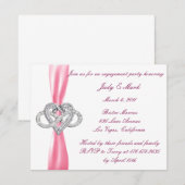 Pink Infinity Heart Engagement Party Uitnodiging (Voorkant / Achterkant)