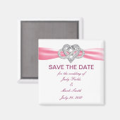 Pink Infinity Heart Enregistrer La Date Magnet (Recto/Verso)