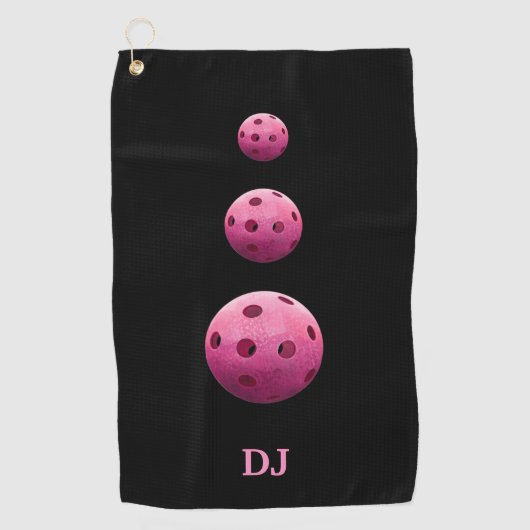 Pink Initialen Sweat Towel Golfhanddoek (Voorkant)